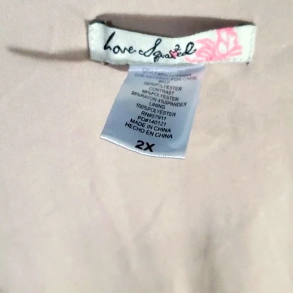 Love squared V neck Short sleeves stretch Lace Belted dress size 2X - Picture 3 of 4